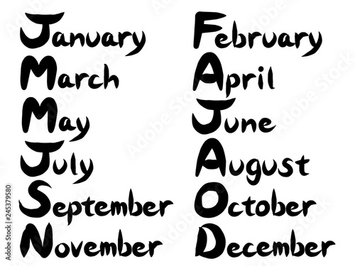 英語 月の名前 Stock Illustration Adobe Stock