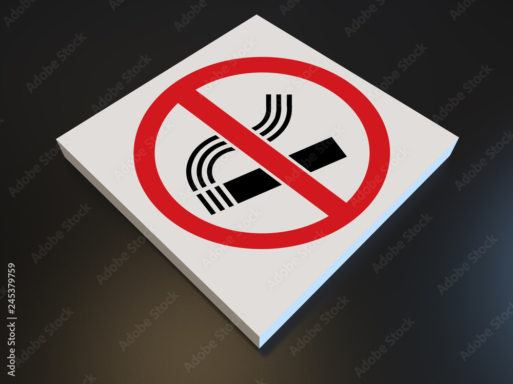 3D render - no smoking on black background 3D render - no smoking on black background
