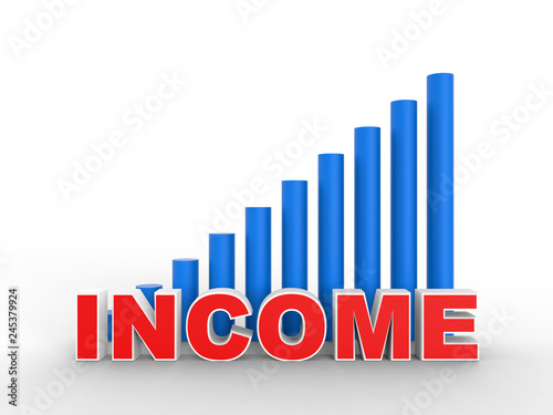 3D render - income growth concept