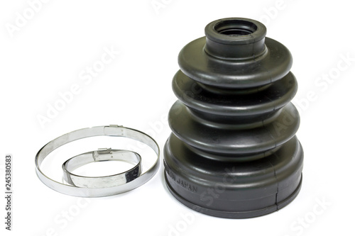 Drive shaft boot on white background, Car Spare part.