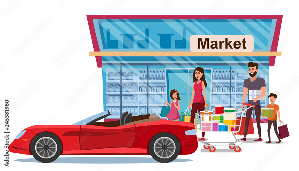 Fototapeta premium Holiday Loan for Young Family Flat Vector Concept
