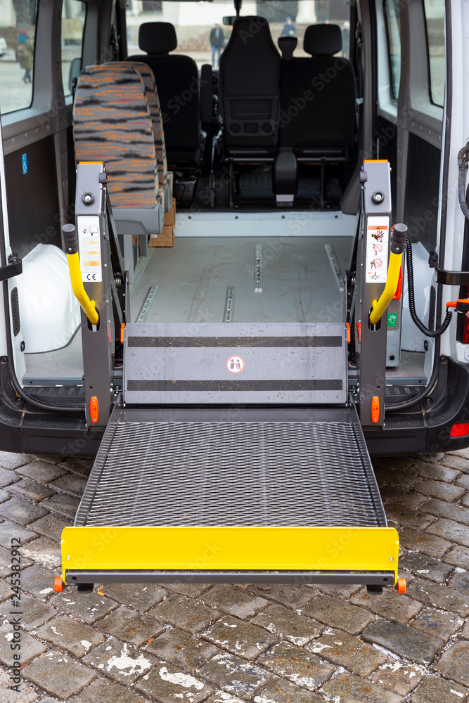 Naklejka premium Minibus for physically disabled people