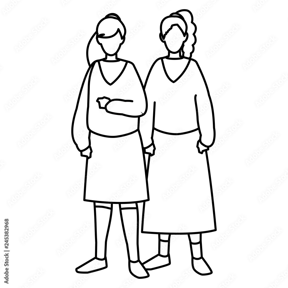 couple of girls avatars characters couple of girls avatars characters