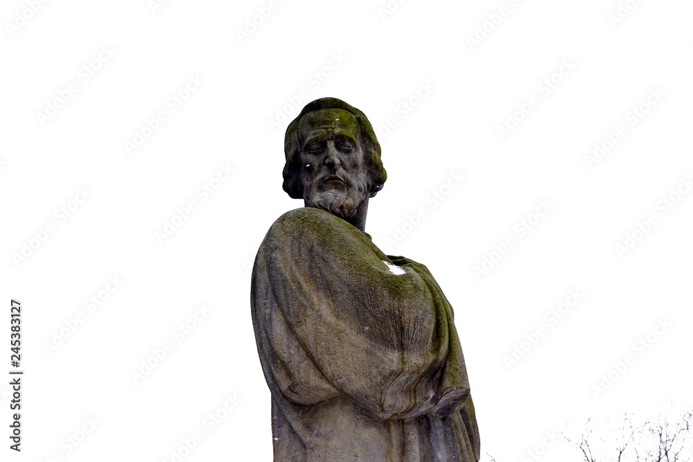 Jan Hus, detail, white background, portrait view - Jindrichuv Hradec, South Bohemia Jan Hus, detail, white background, portrait view - Jindrichuv Hradec, South Bohemia