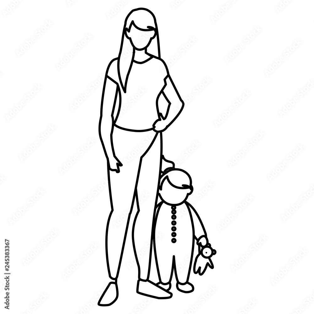 cute mother with daughter characters cute mother with daughter characters