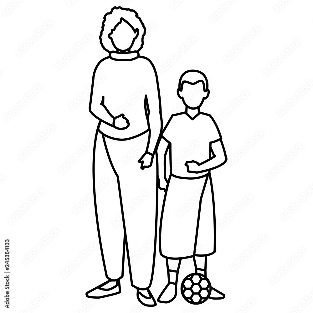 cute mother with son characters cute mother with son characters