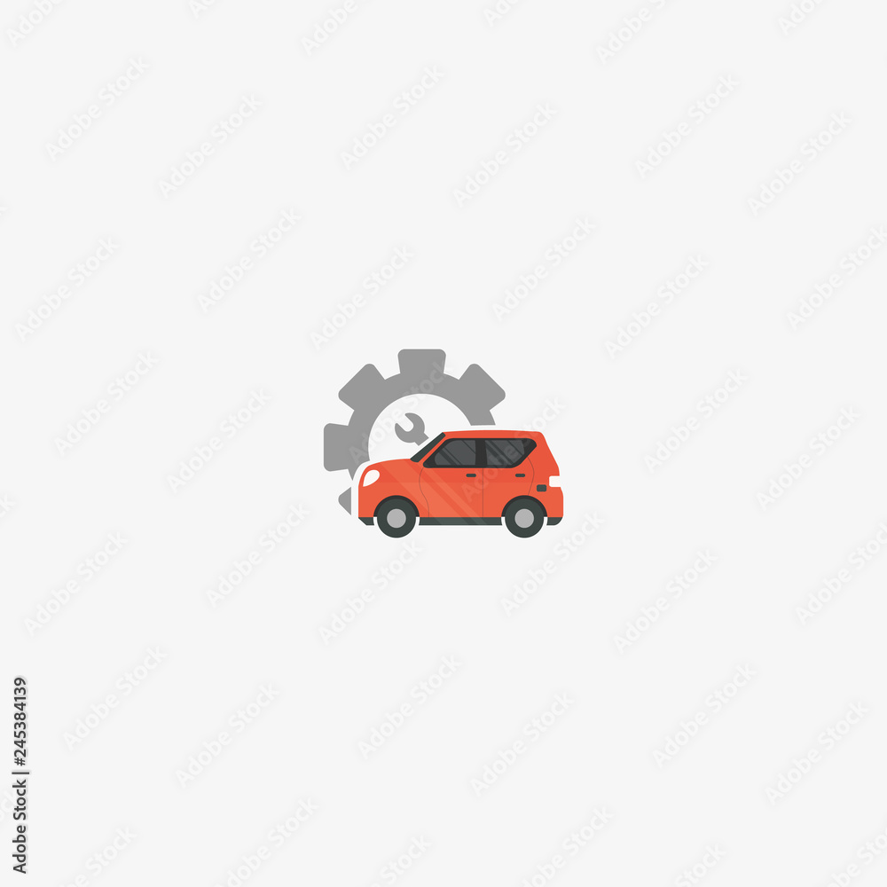 Fototapeta premium logo garage car red