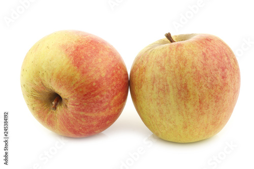 fresh Dutch cooking apples on a white background