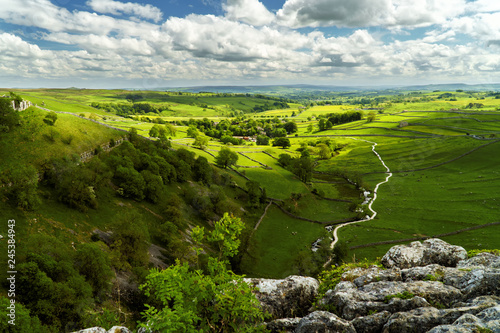 View from the hill top in the Yorkshire Dales near Malham photo