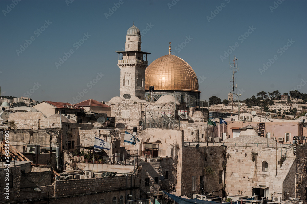 Rooftop View on Mousque of Al-aqsa in Old Town, Jerusalem, Israel