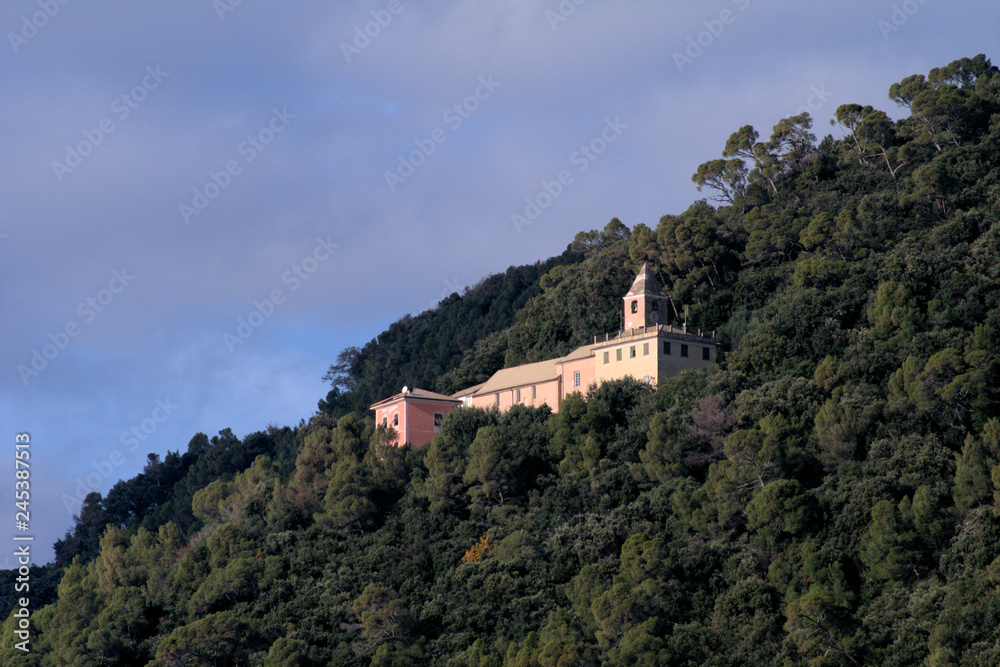 church on the hill,landscape,panorama,old,trees,Italy,religion,panorama,view,green
