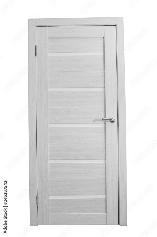 Closed white door isolated on white background Closed white door isolated on white background