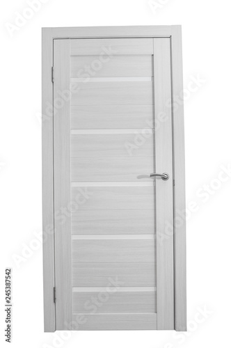 Fototapeta Naklejka Na Ścianę i Meble -  Closed white door isolated on white background