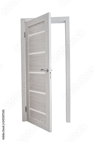 Fototapeta Naklejka Na Ścianę i Meble -  Open white door isolated on white background