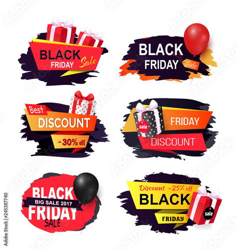 Black Friday Offer, Autumn Sale Banners Design Set