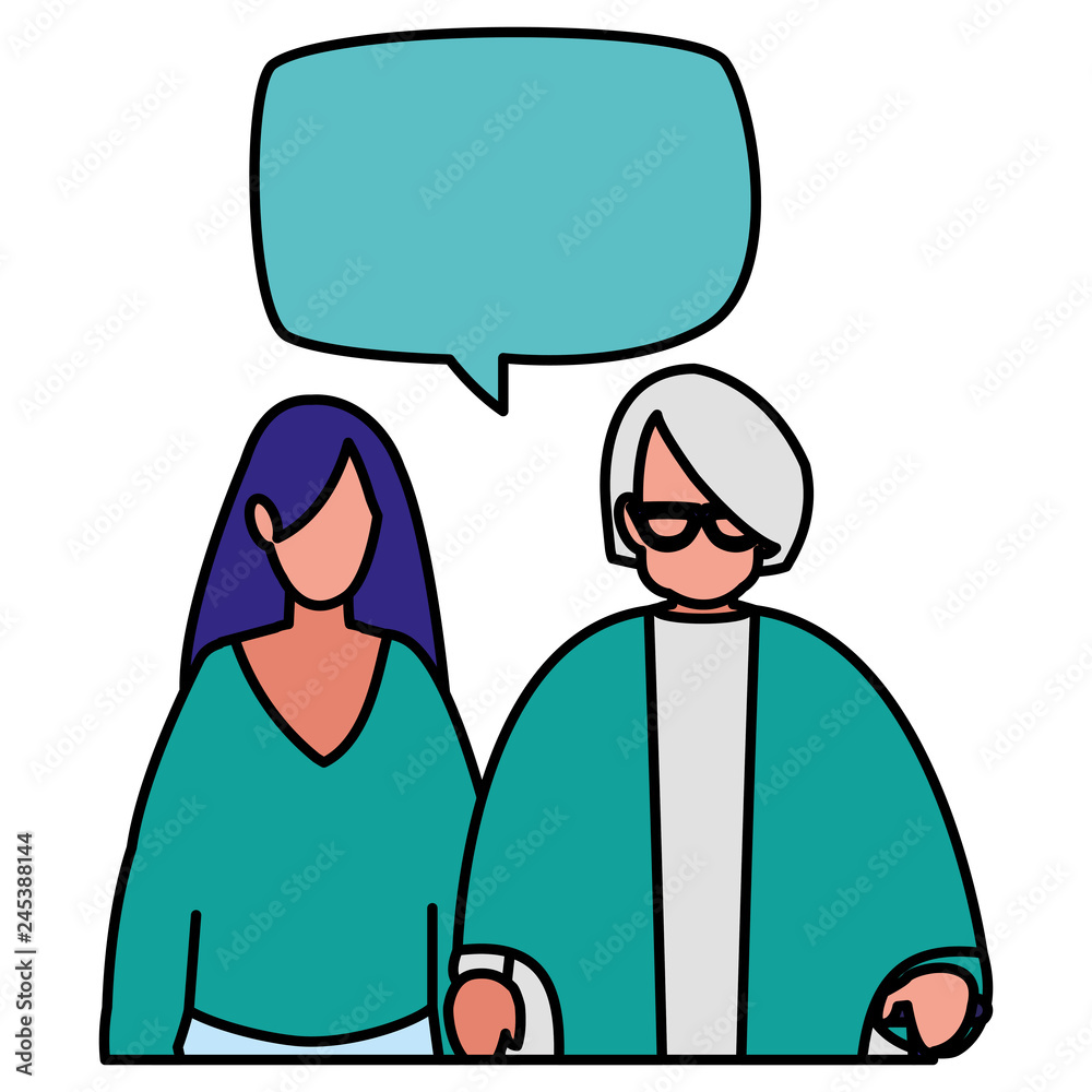 Fototapeta premium cute grandmother with daughter talking