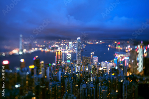 Wallpaper Mural  Hong Kong from Victoria peak, ltilt shift photo Torontodigital.ca