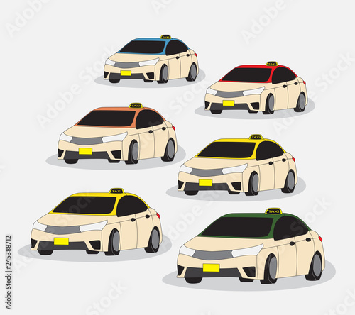 Set of  Dubai Taxi Meter Car