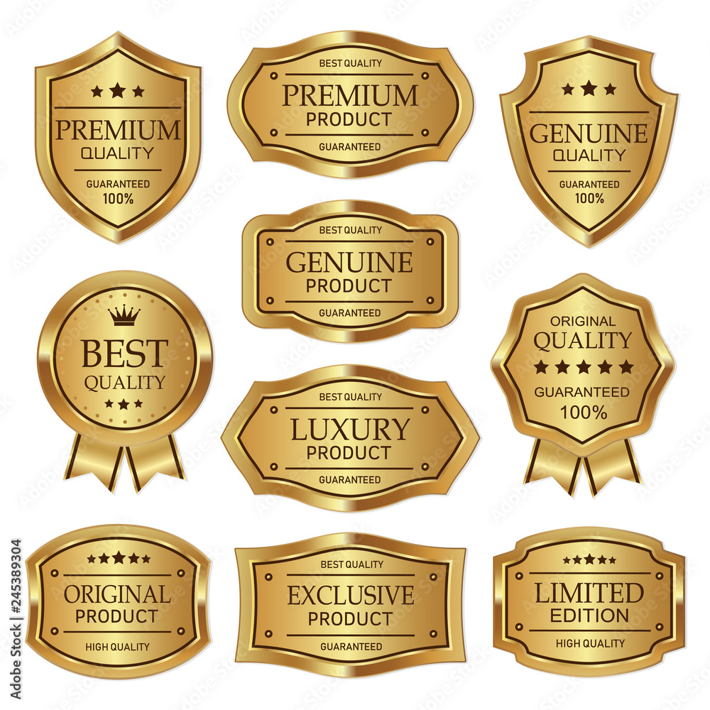 luxury vintage badge and label set