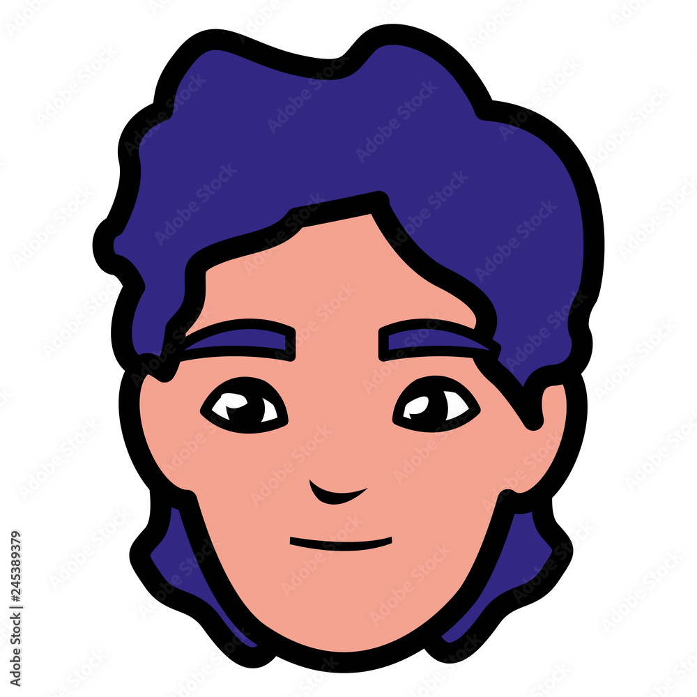 young man head avatar character