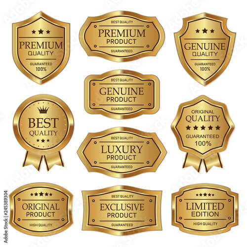 luxury vintage badge and label set