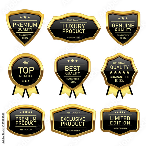 set of badges and labels