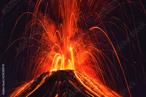 Erupting Volcano, el Fuego, Guatemala, 21. 04. 2018