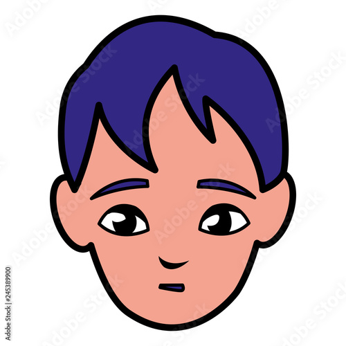 cute little boy head character