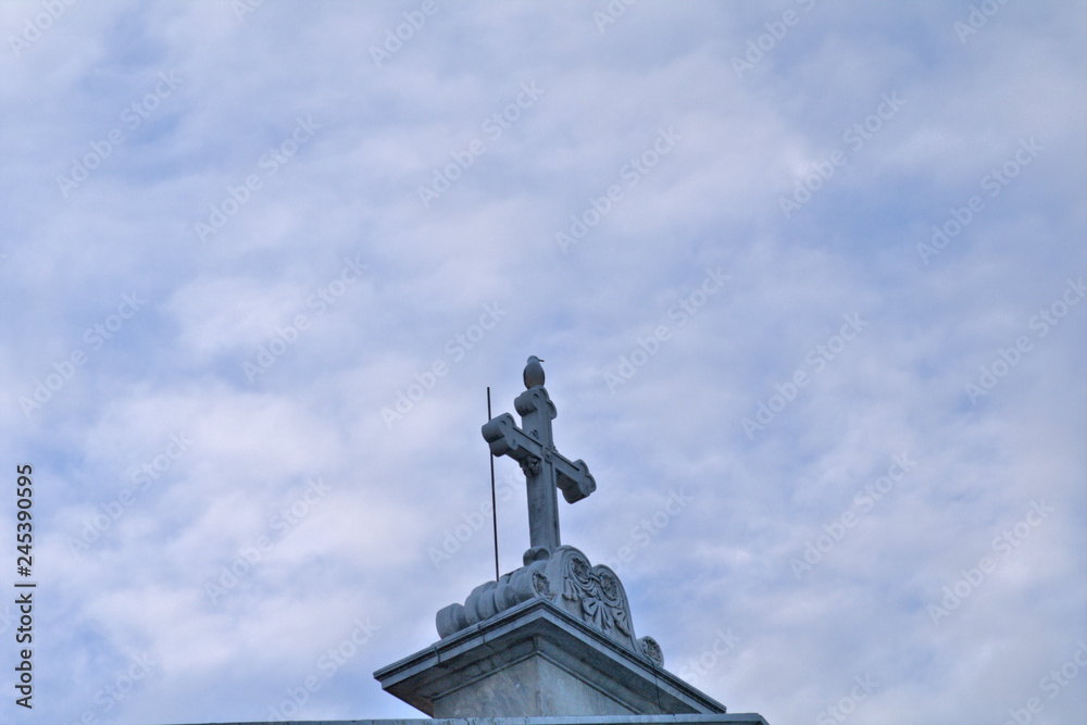 Fototapeta premium church,seagull,monument, sculpture, sky, architecture,religion,old,marble, 