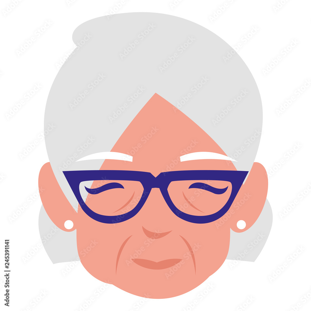 cute grandmother head avatar character cute grandmother head avatar character