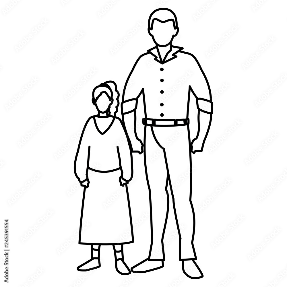 father with daughter characters