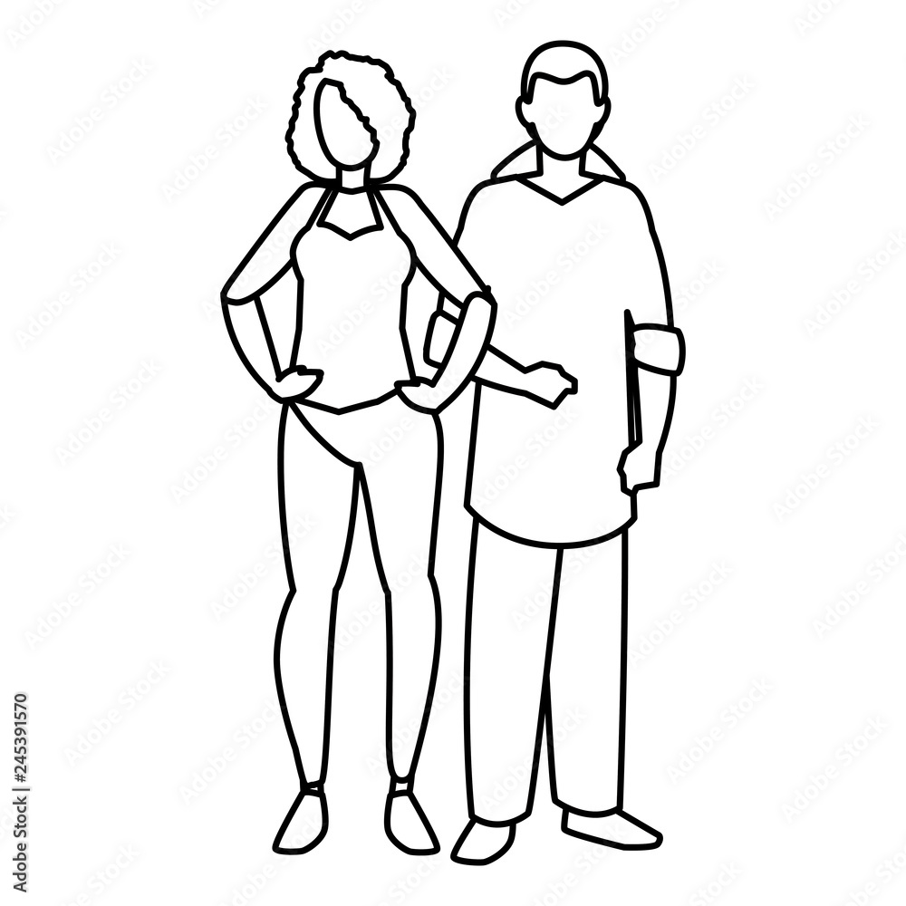 young couple avatars characters young couple avatars characters