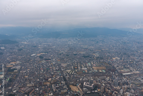 a bird's eye view of Fukuoka City, Japan