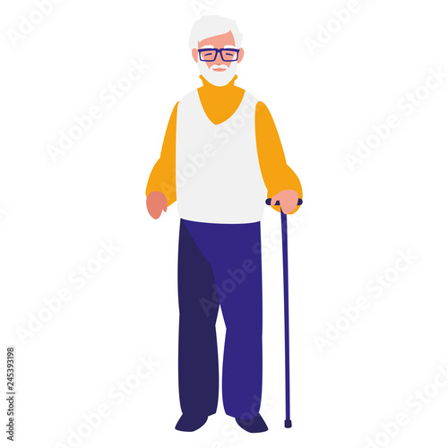 cute grandfather avatar character