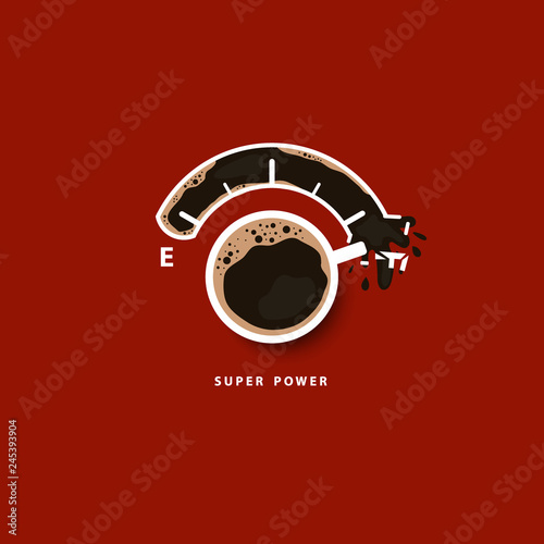 coffee superpower and vector and illustraion