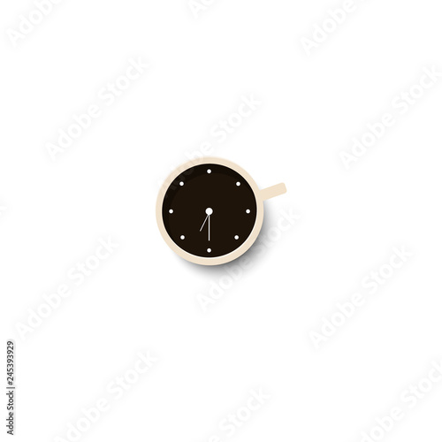 concept coffee cup time clock coffee Anytime, anywhere good morning Poster and text