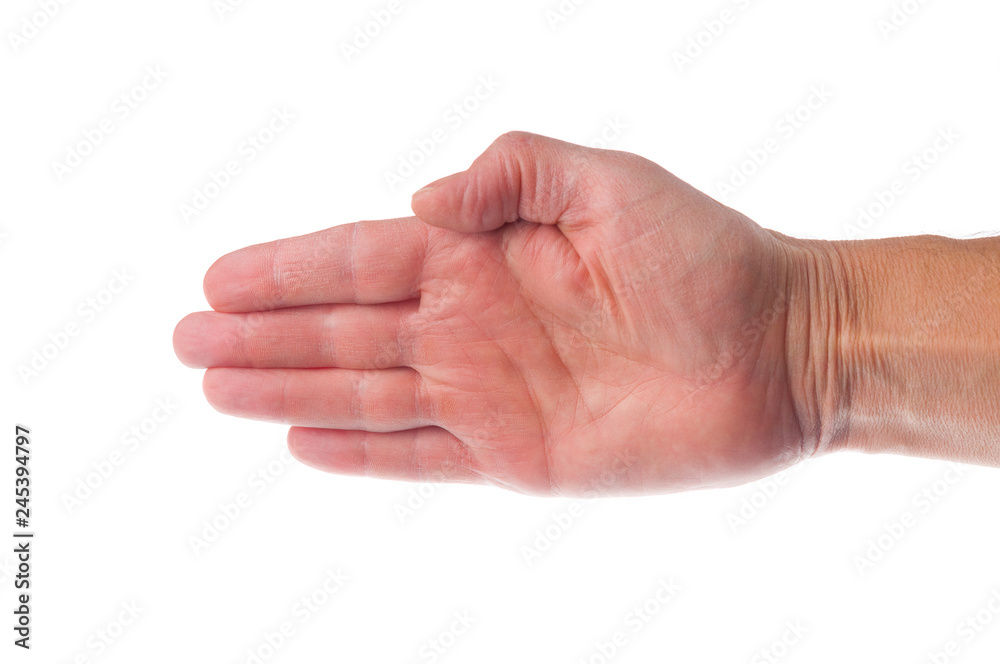 Hand pointing direction on white background Hand pointing direction on white background