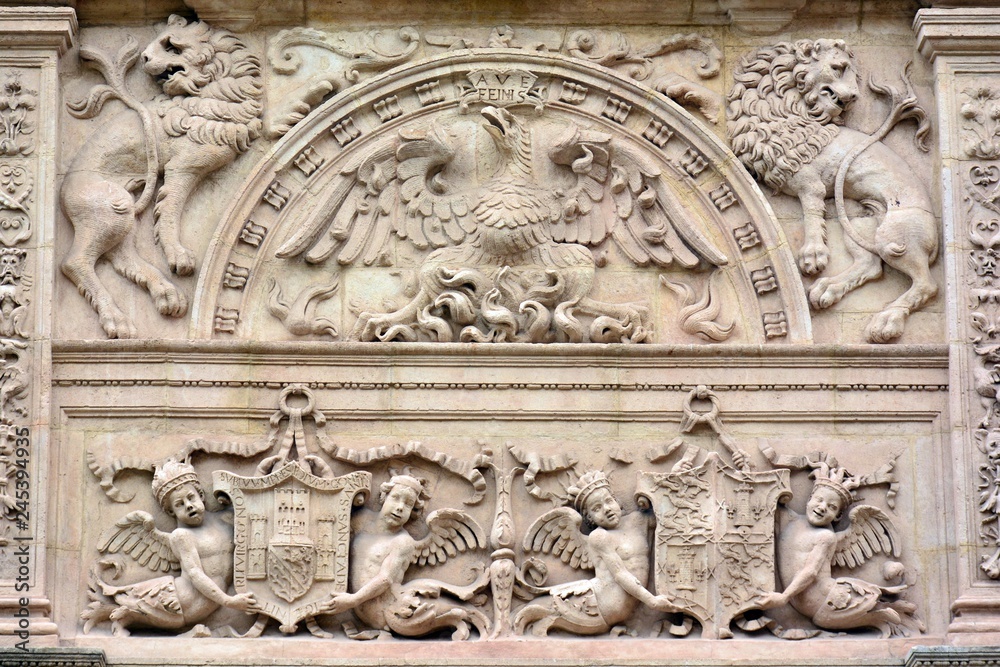 Detalle fachada museo arqueológico de Granada, España