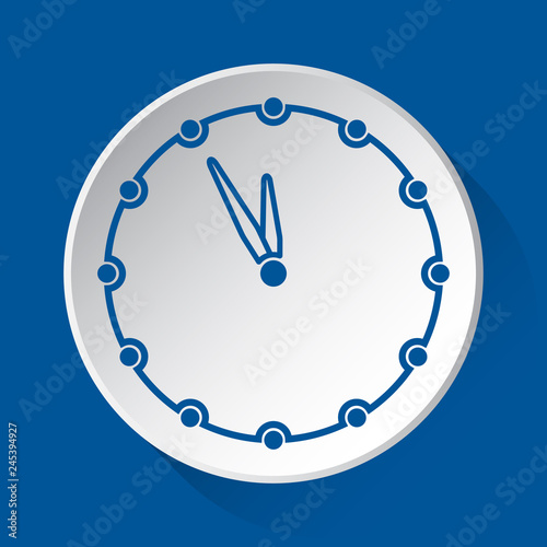 last minute clock - blue icon on white button