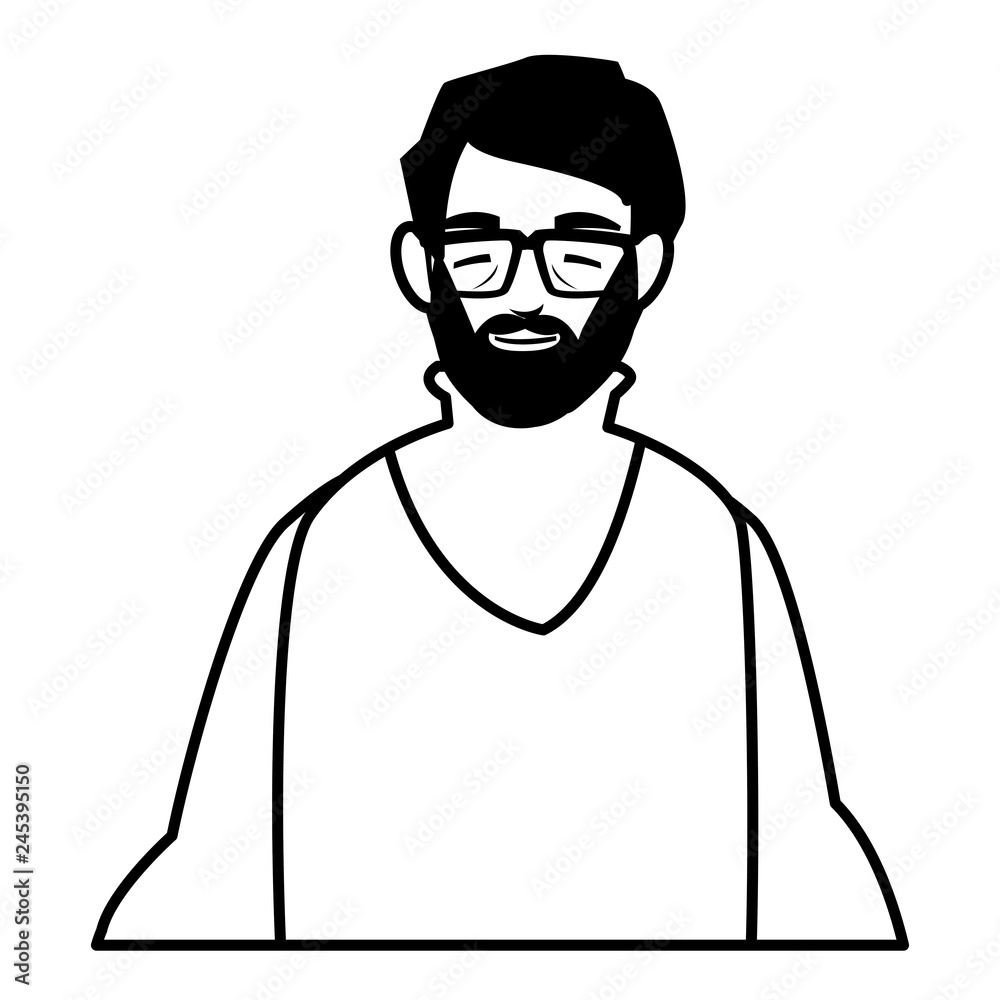 young man with beard avatar character young man with beard avatar character