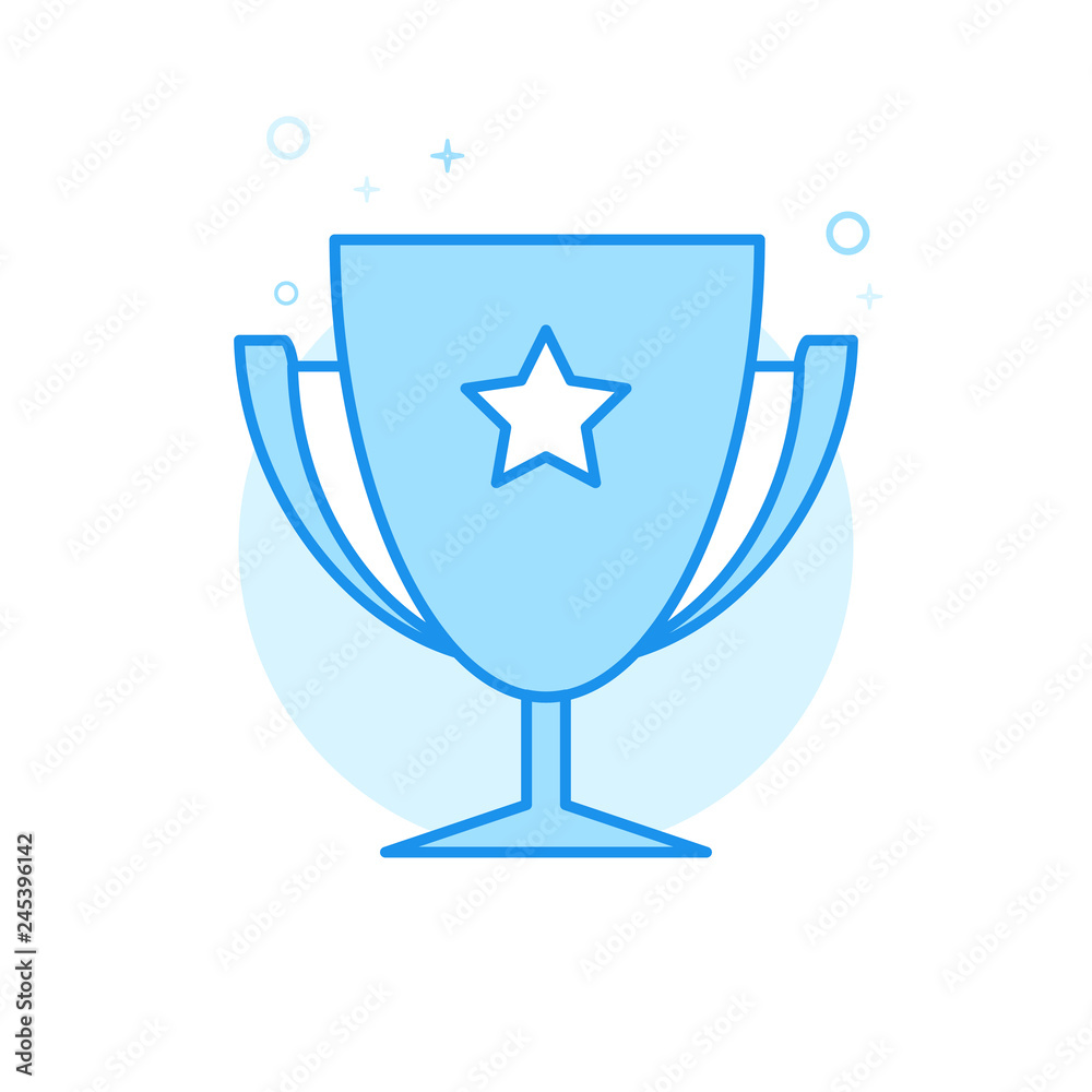 Trophy Cup Flat Vector Icon, Symbol, Pictogram, Sign. Light Blue Monochrome Design. Editable Stroke Trophy Cup Flat Vector Icon, Symbol, Pictogram, Sign. Light Blue Monochrome Design. Editable Stroke