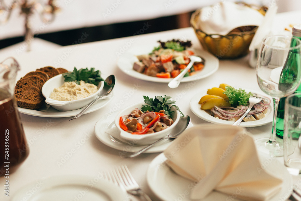 dishes on the table dishes on the table