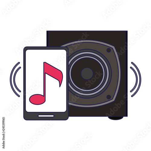 smartphone with music and speaker