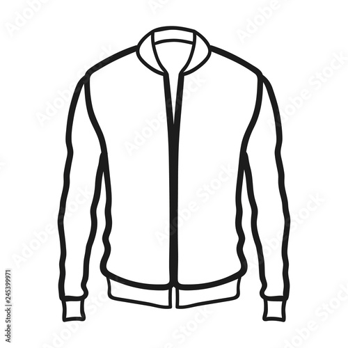 Winter jacket outlined icon in white background