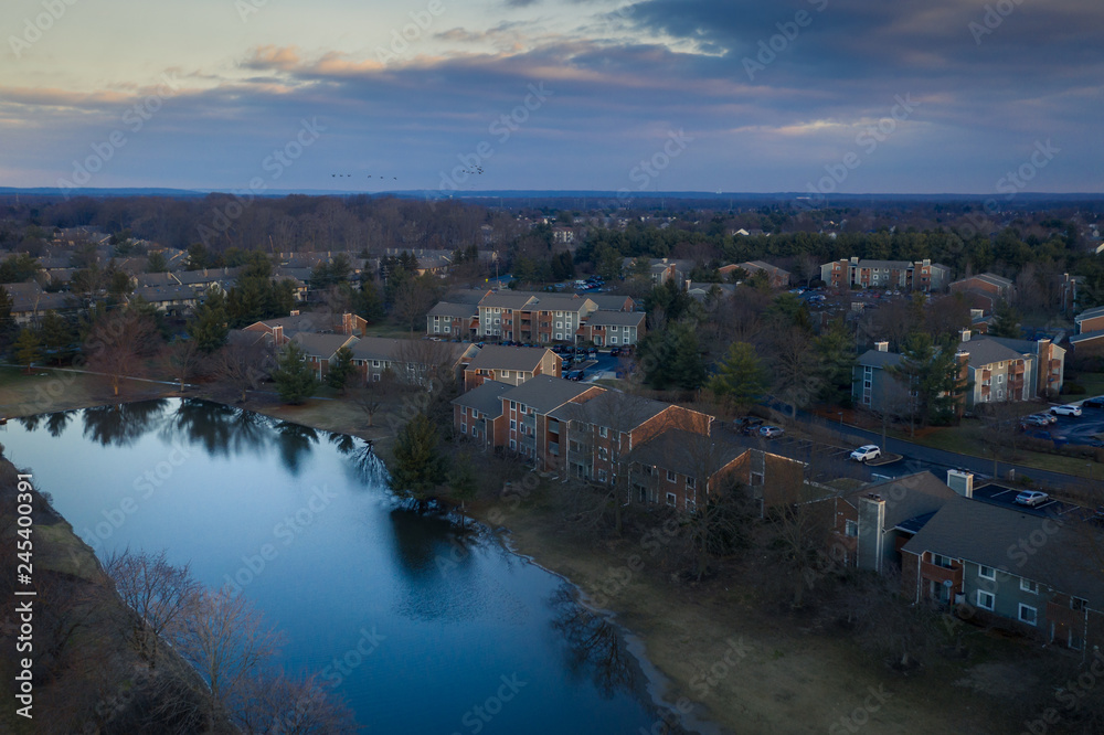 Aerial of Sunrise in Plainsboro New Jersey Aerial of Sunrise in Plainsboro New Jersey
