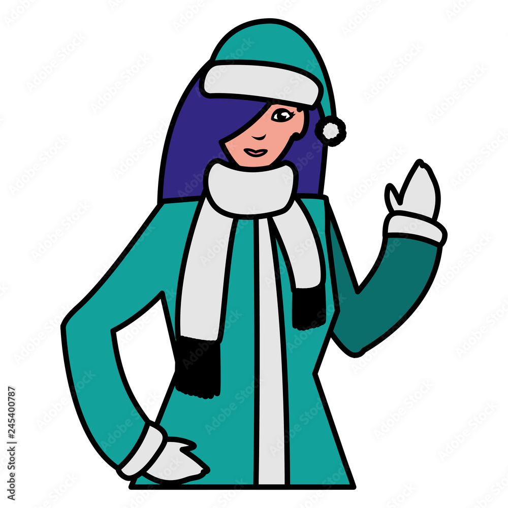 young woman with winter clothes young woman with winter clothes