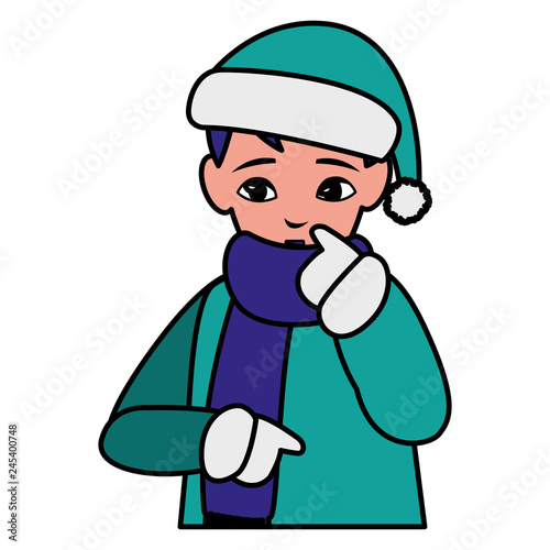 cute little boy with winter clothes