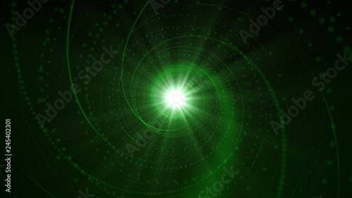 Abstract Green Attractive Spiral Lights Background Effect Seamless Loop