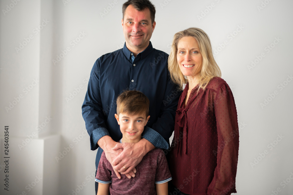 A couple with the child boy at home A couple with the child boy at home