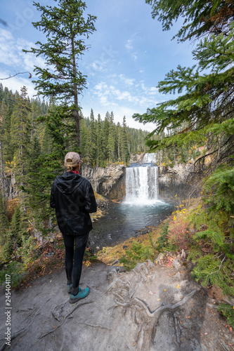 Woman Watching Waterfall
